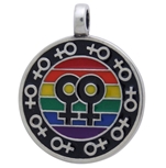 Lesbian Pride round Necklace